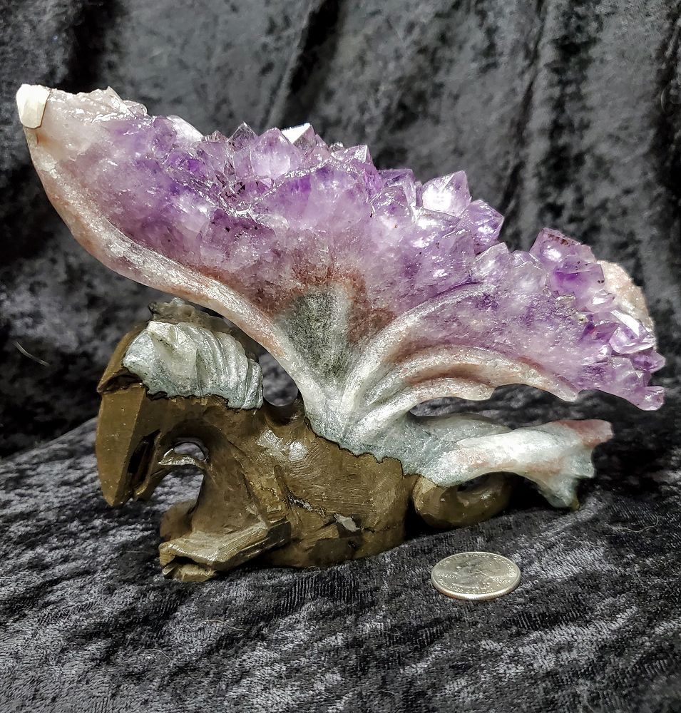 Amethyst Carved Dragon (5.5 x 7.5")