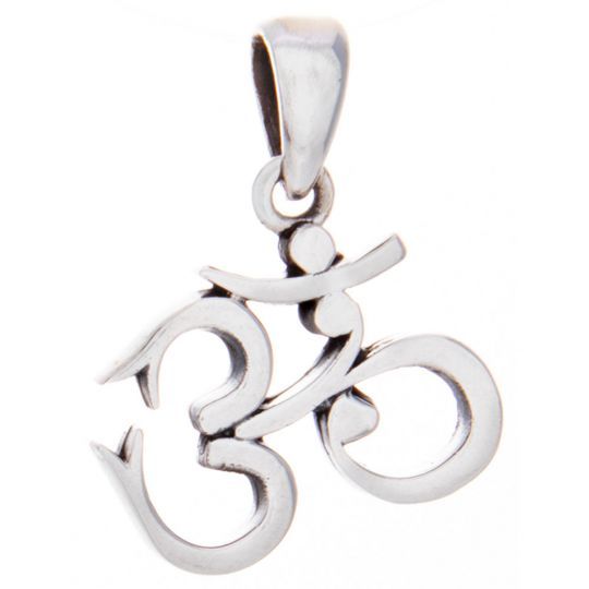 Sterling Silver Script Om - Pendant