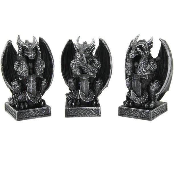 See, Speak, Hear No Evil Dragon - Figurine Set (3"H)