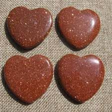 Red Goldstone Flat Heart (45mm)