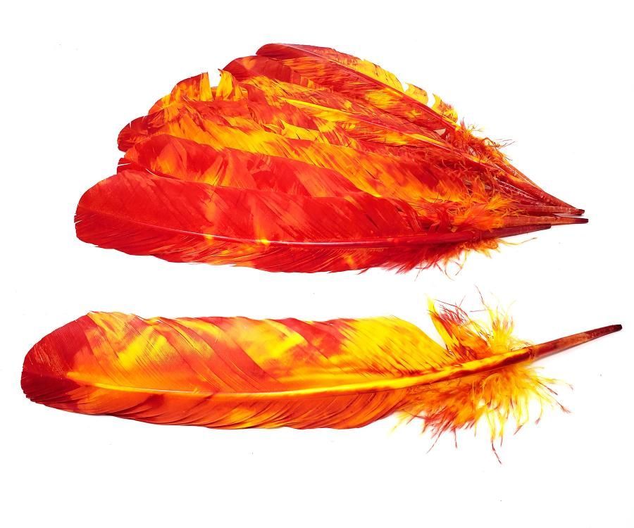 Tie Dye Red Feather