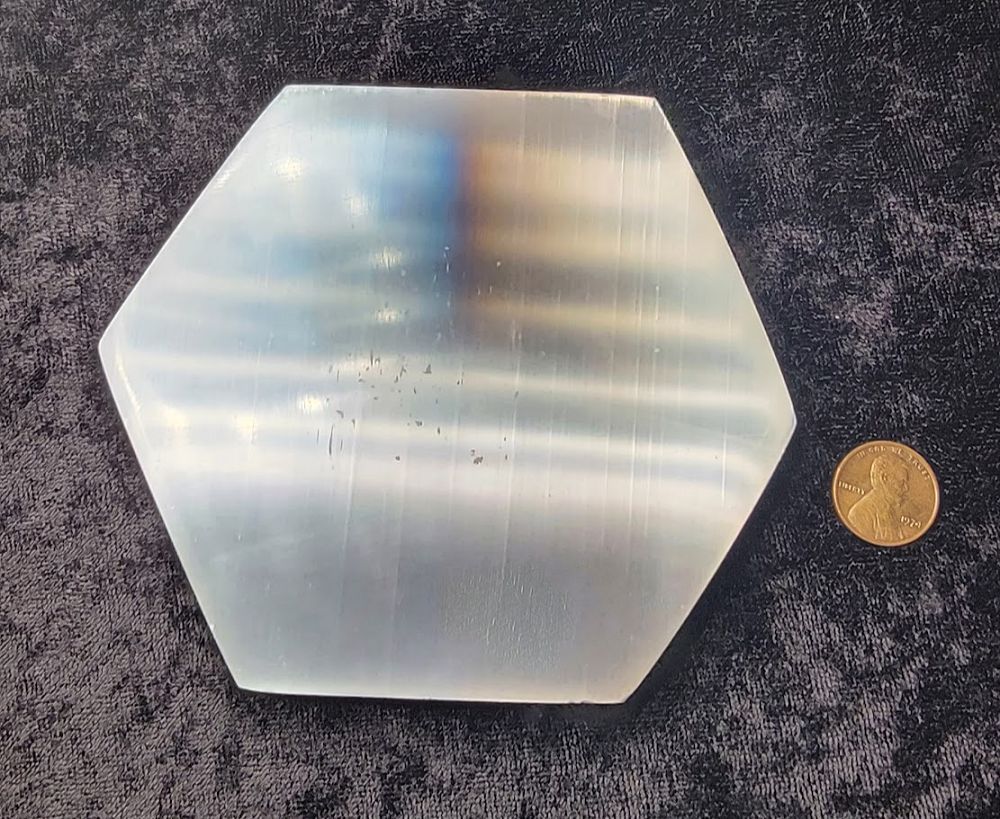 Selenite Plate - Hexagonal