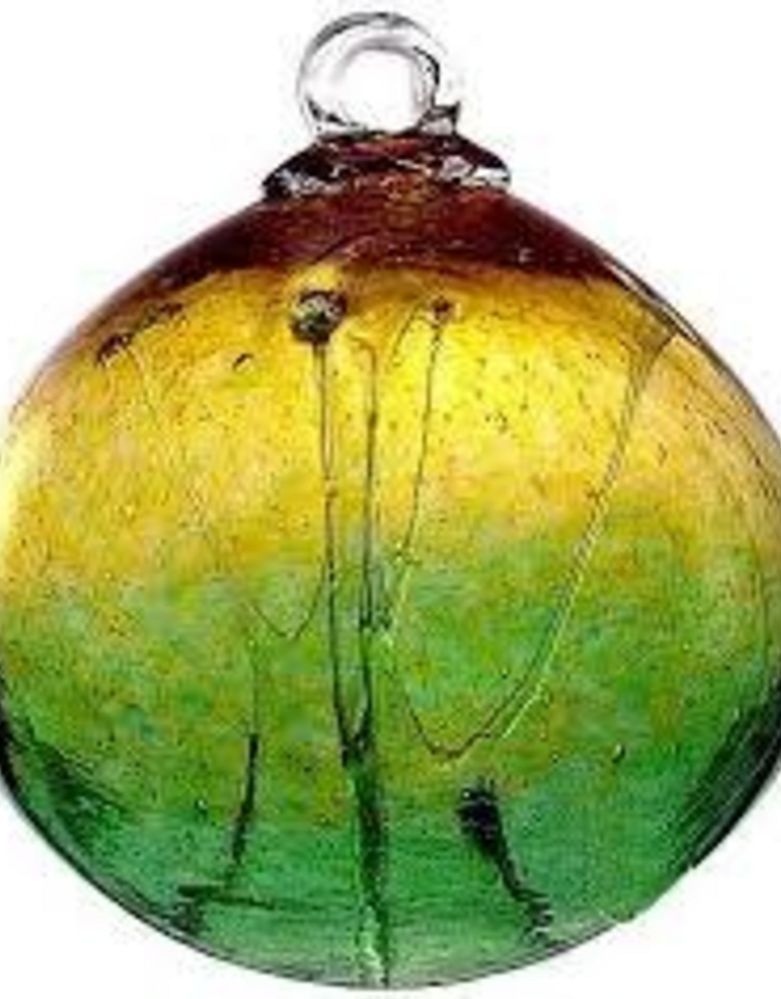 (6") Kitras Witch Ball - Gold & Green