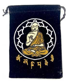 Buddha Black Velveteen Bag