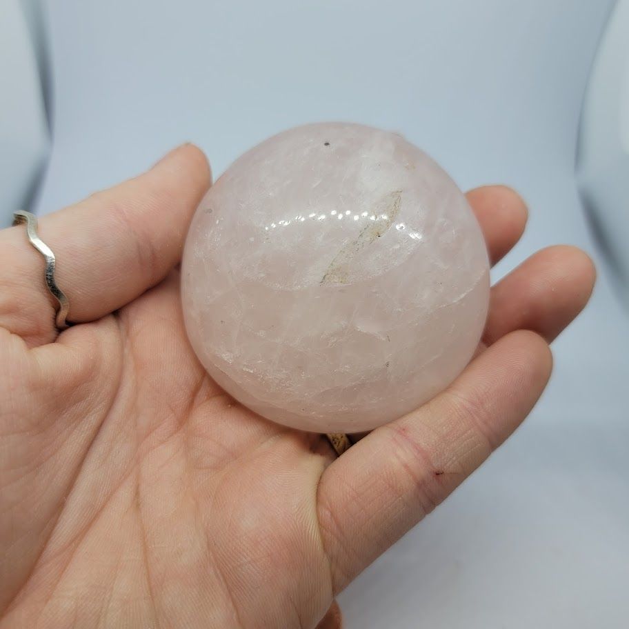 Rose Quartz Palm Stone - Large