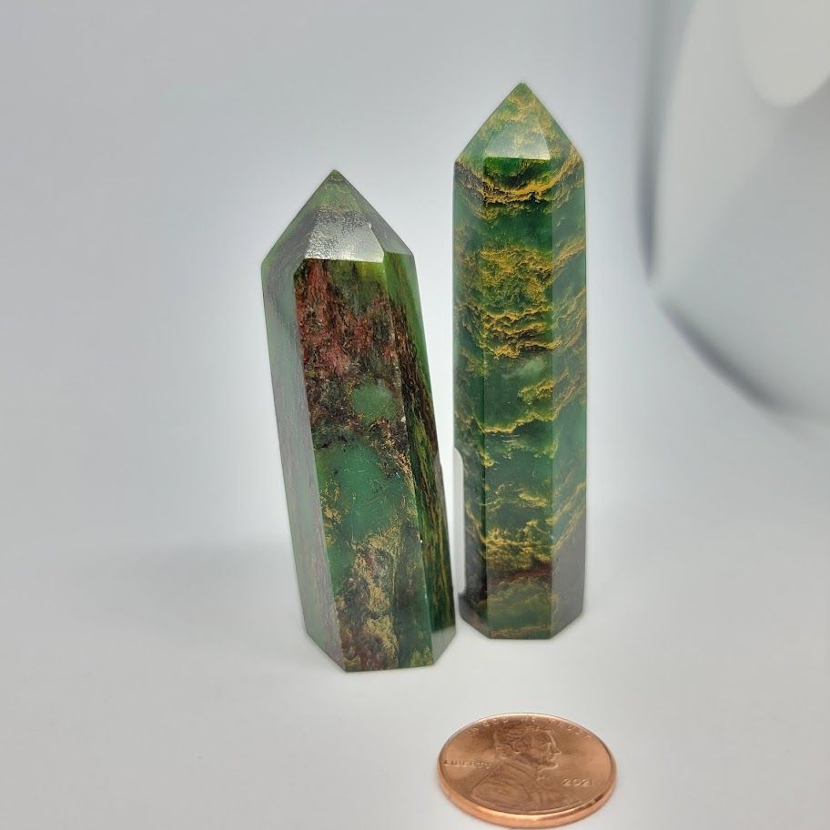 Green Jade Quartz Obelisk - Medium