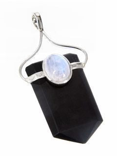 Black Tourmaline & Moonstone Pendant