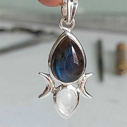 Labradorite & Moonstone Pendant