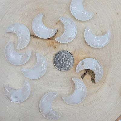 Gemstone Crescent Moon Carving - 1.5 Inch