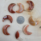 Gemstone Crescent Moon Carving - 1.5 Inch
