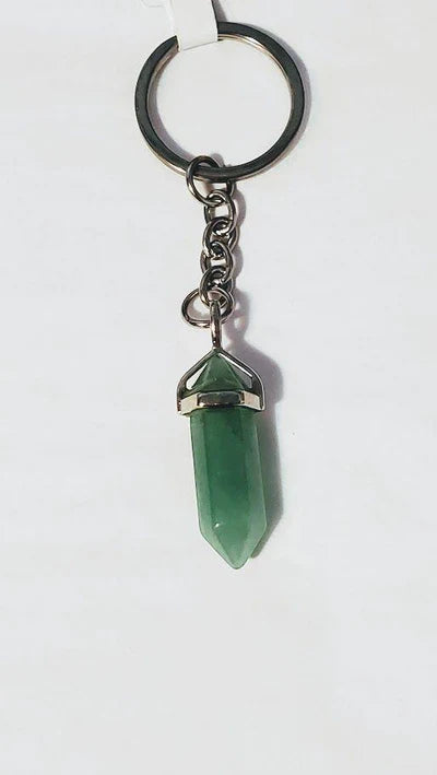 Gemstone Point Plated Keychain