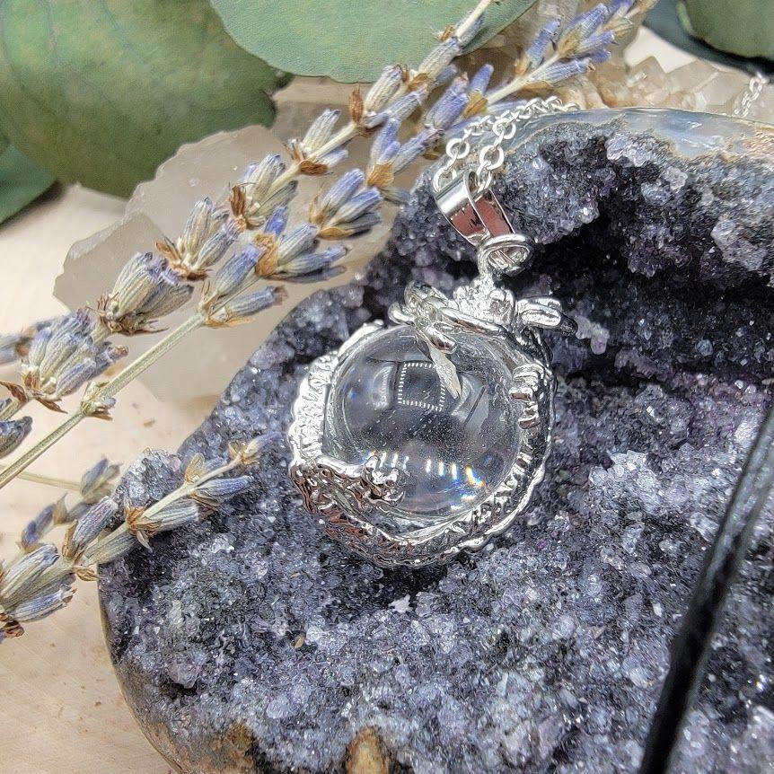 Dragon on Sphere Assorted Gemstone Necklace