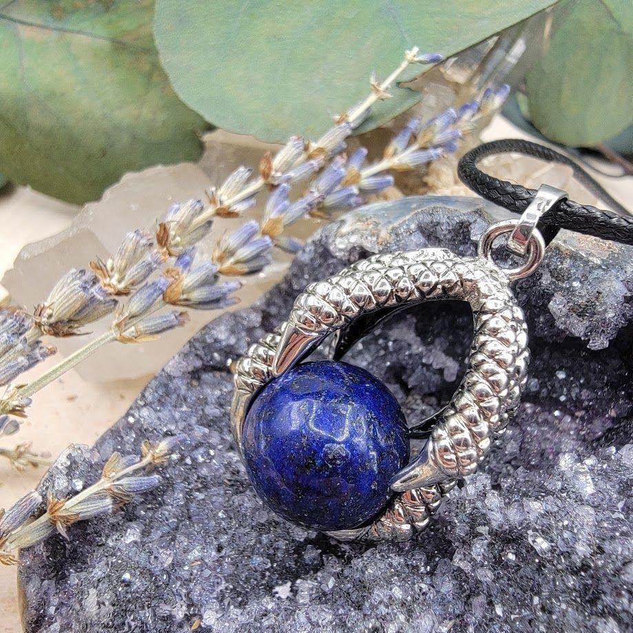 Dragon Claw with Sphere Necklace - Assorted Gemstone