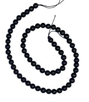 6mm Black Tourmaline Beads 6pk