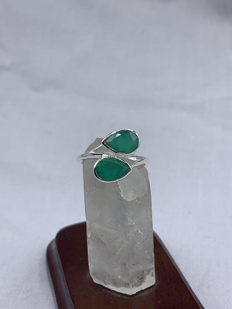 Green Onyx 2 Stone Ring 9