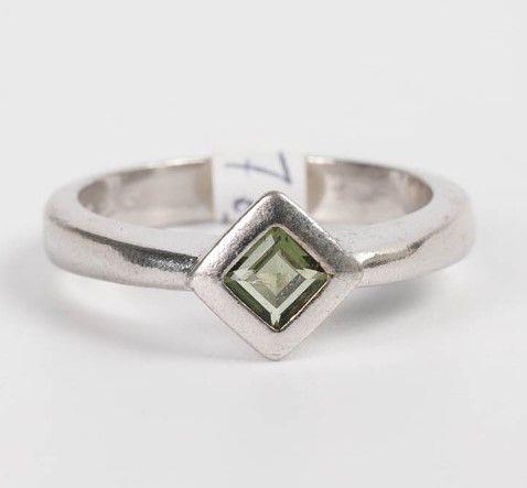 Diamond Shaped Moldavite Ring