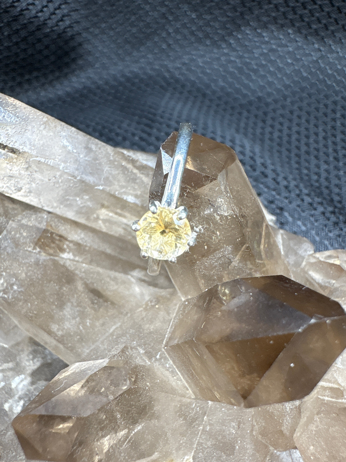 Sterling Silver Citrine Ring - Size 10