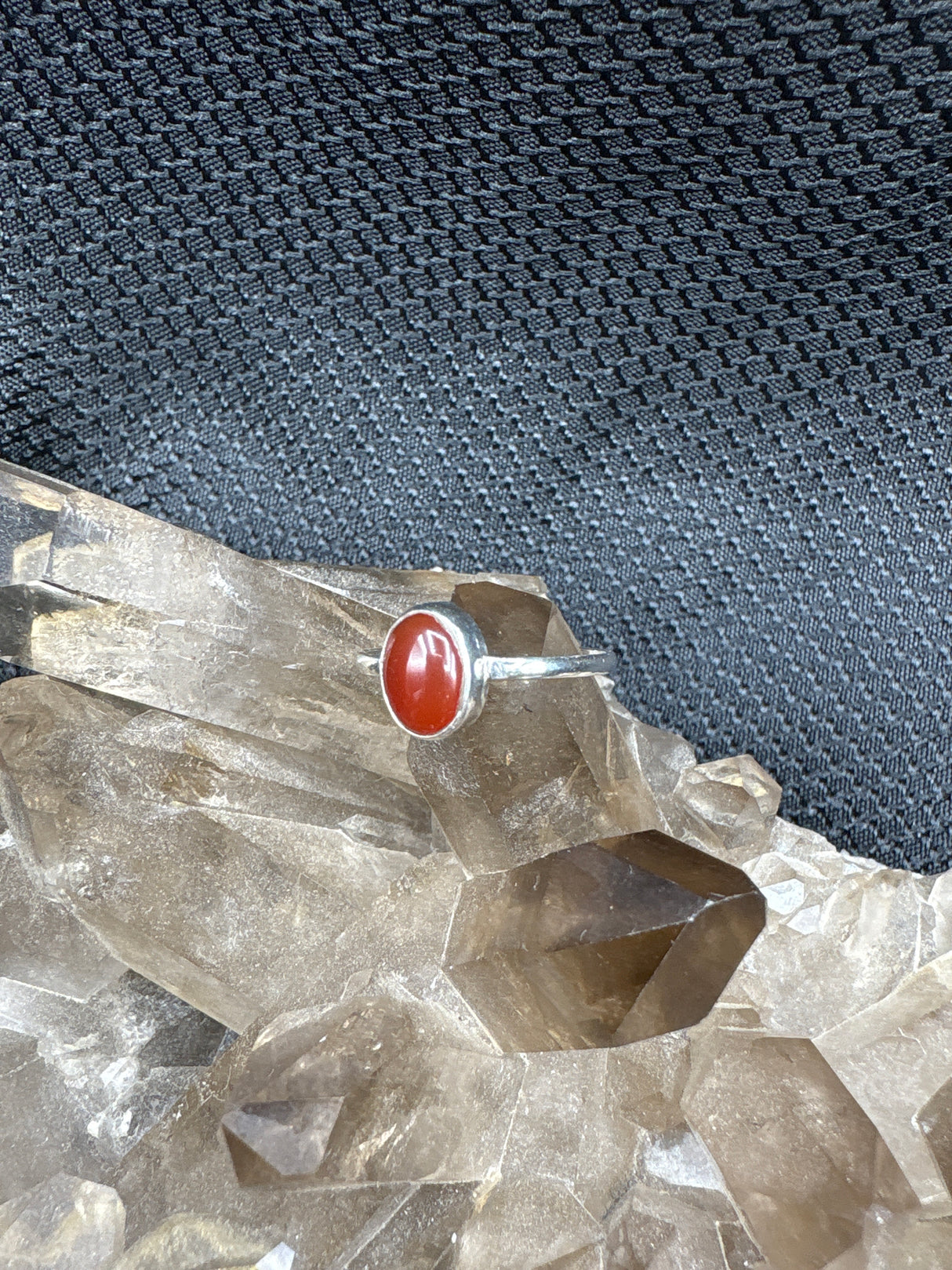 Sterling Silver Carnelian Ring - Size 9.5