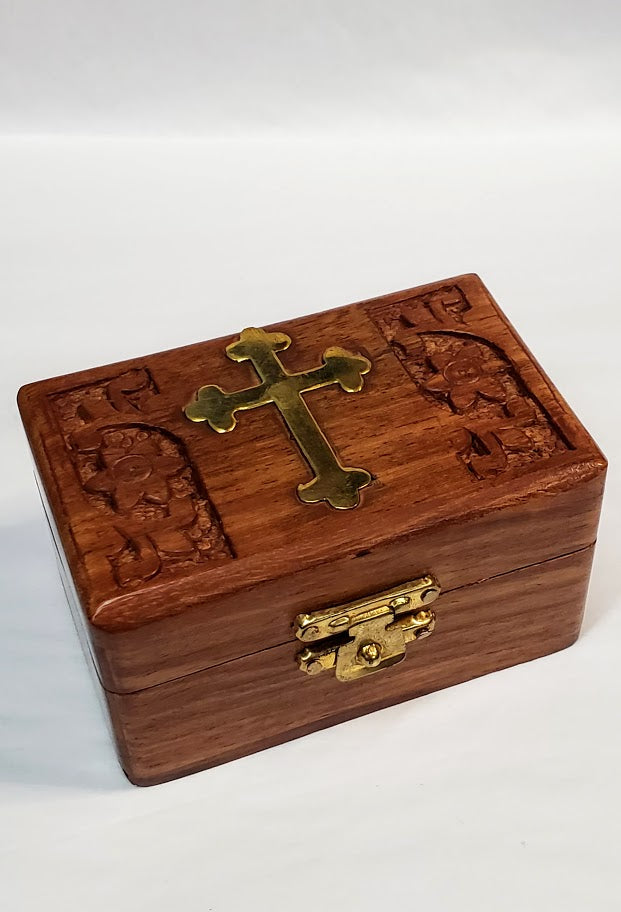 Cross Inlay Wood Box
