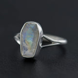 Sterling Silver Coffin Ring - Assorted Gemstone & Size