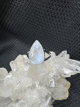 Sterling Silver Blue Flash Moonstone Ring - Assorted Size