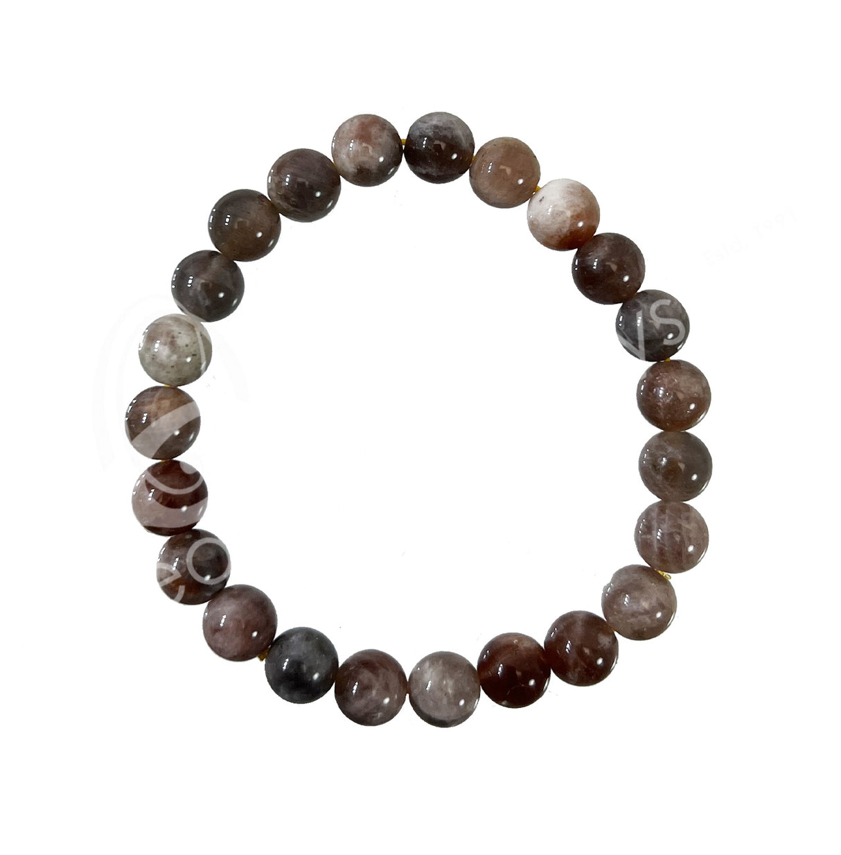 Peach & Black Moonstone Bracelet (8mm)