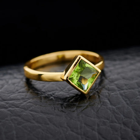 18K Gold over Sterling Silver Ring - Assorted Gemstone & Size
