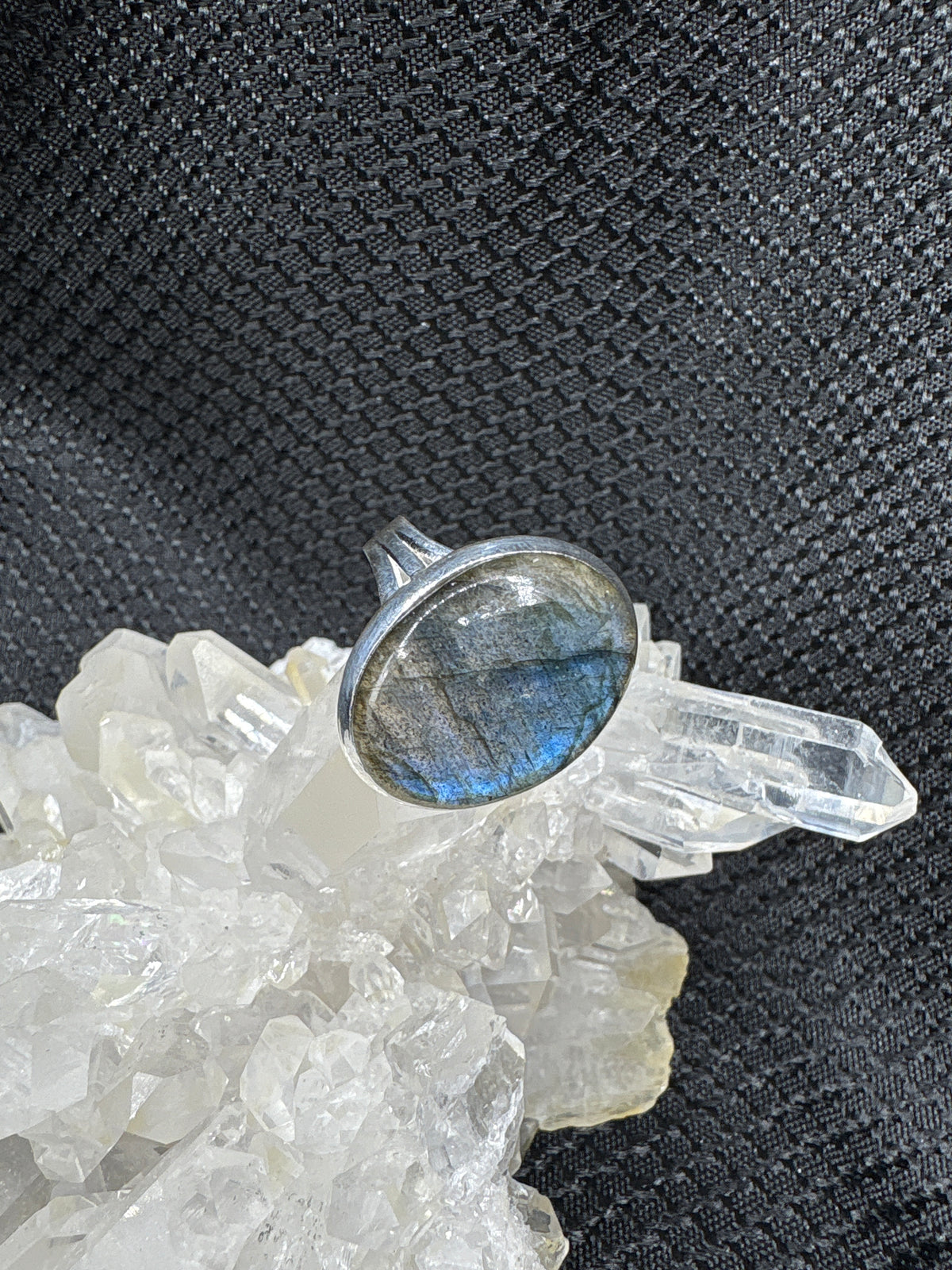 Sterling Silver Blue Fire Labradorite Ring - Assorted Size