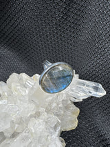 Sterling Silver Blue Fire Labradorite Ring - Assorted Size