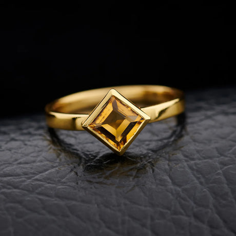 18K Gold over Sterling Silver Ring - Assorted Gemstone & Size