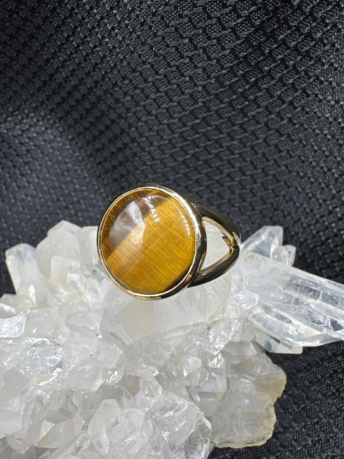 Gold Alloy Tiger's Eye Ring - Assorted Size