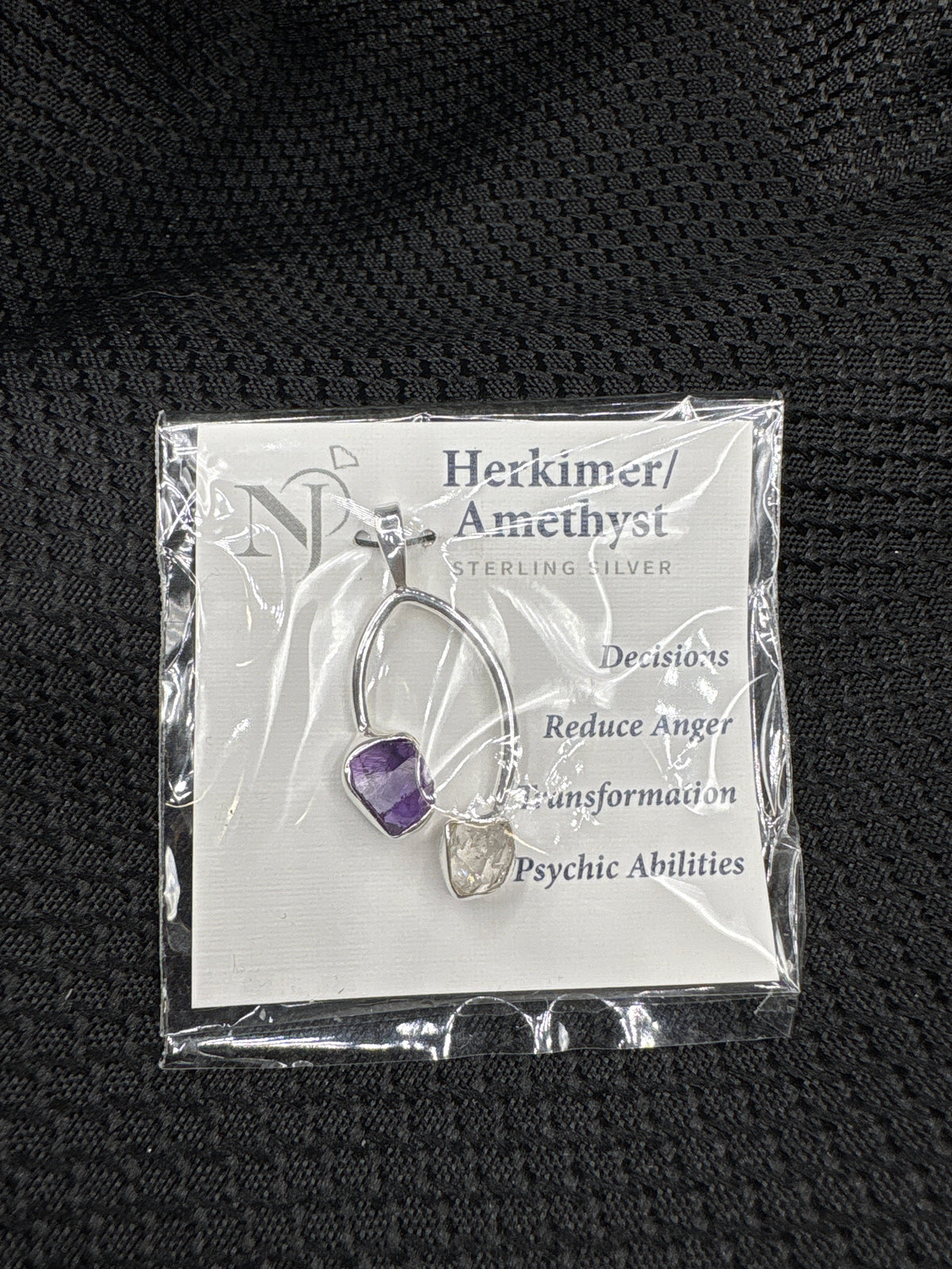 Sterling Silver Amethyst & Herkimer - Pendant