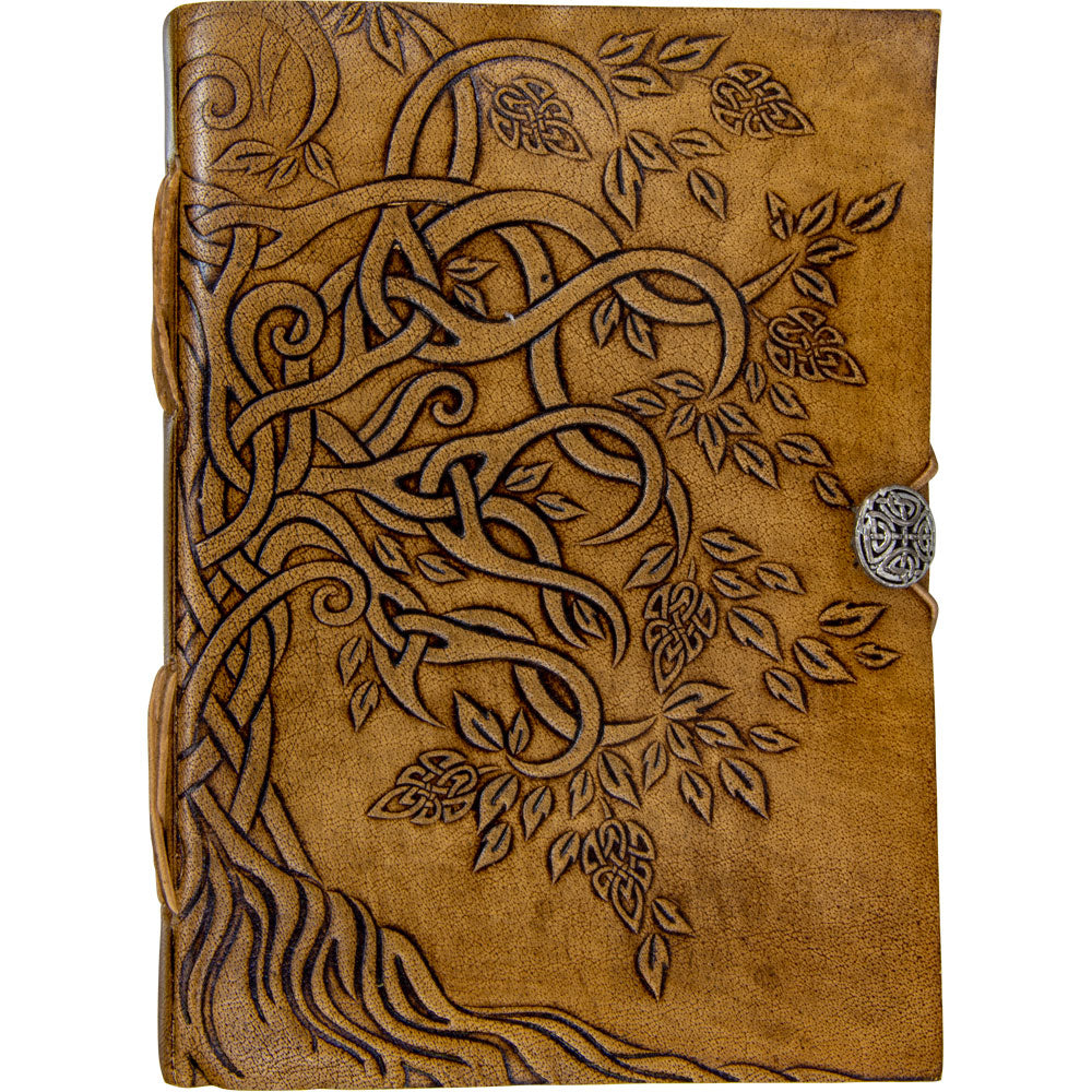 Tree of Life Leather Journal w/ Button Closure