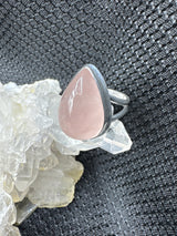 Sterling Silver Rose Quartz Ring - Assorted Size