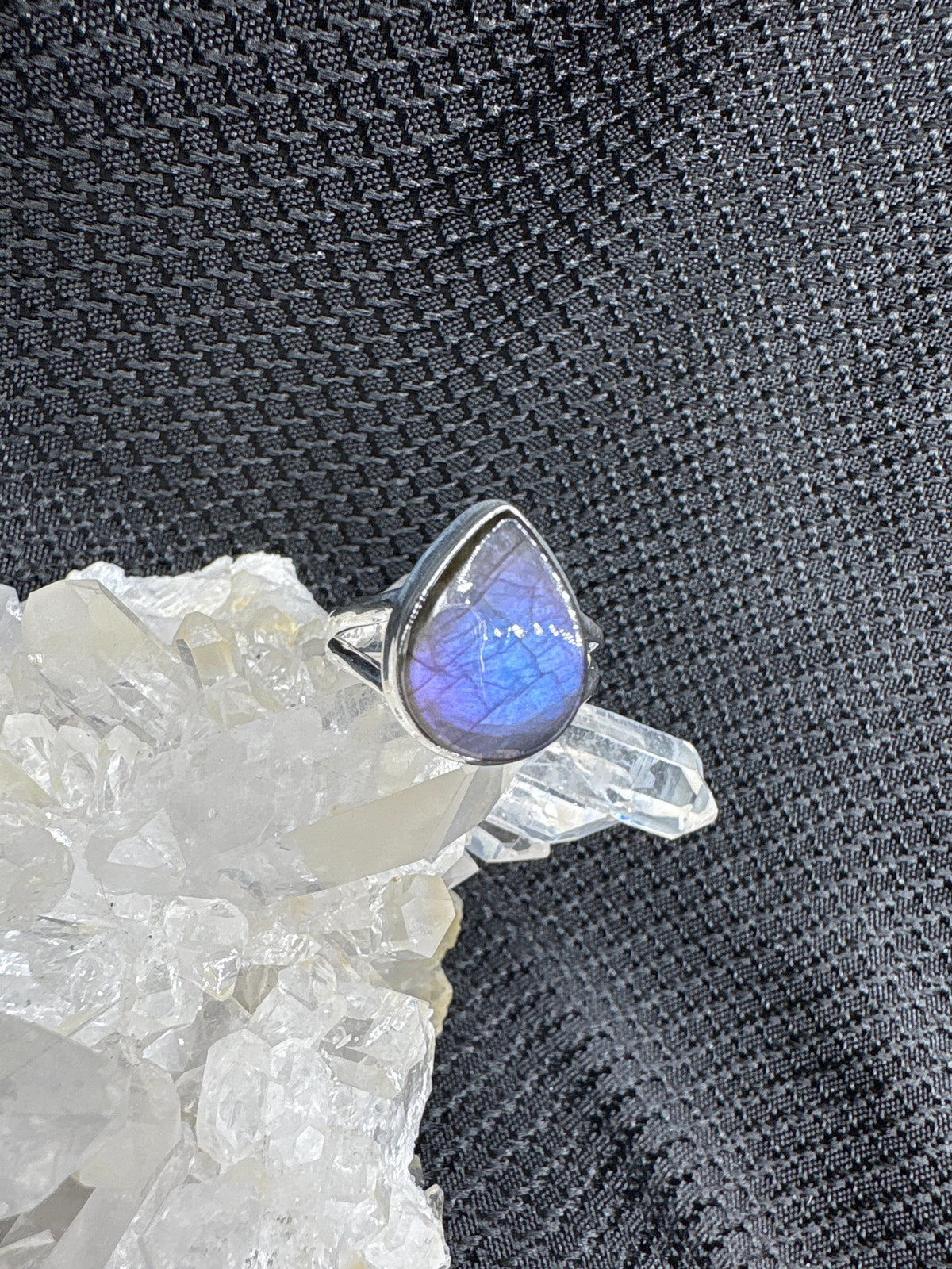 Sterling Silver Purple Fire Labradorite Ring - Assorted Size