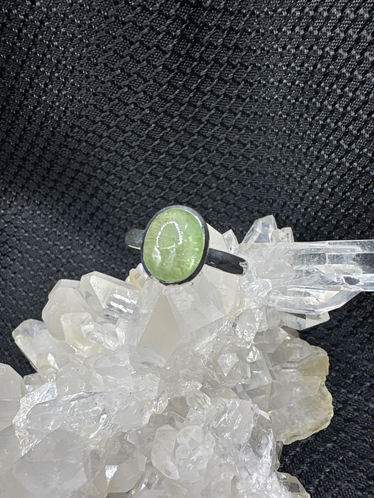 Sterling Silver Green Kyanite Ring - Size 11