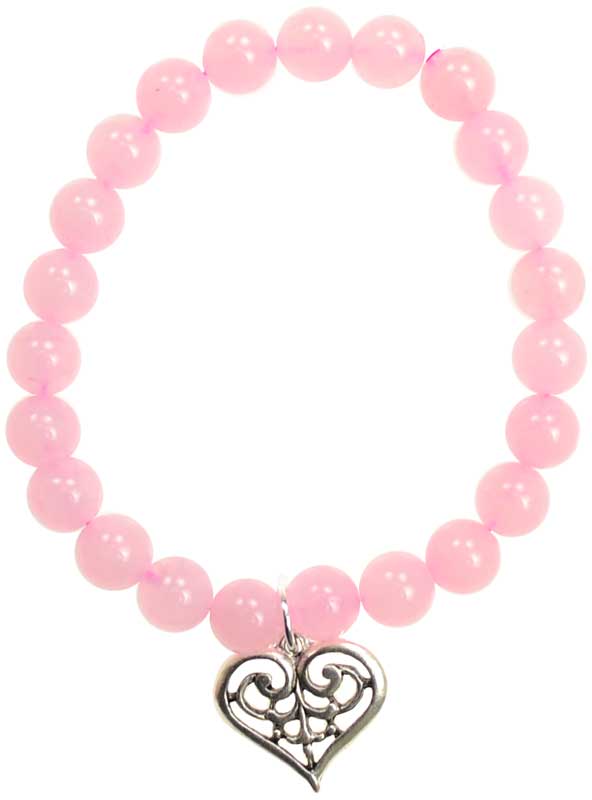 Rose Quartz Heart Bracelet