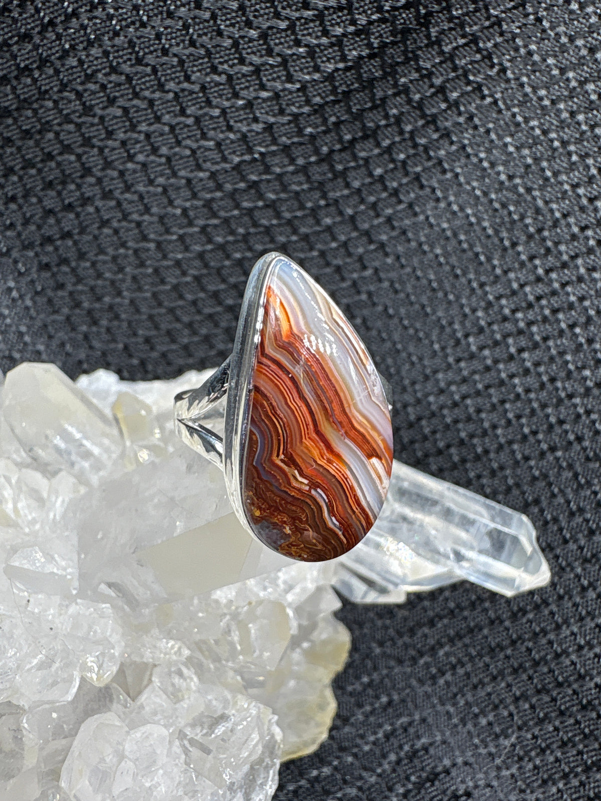 Sterling Silver Laguna Lace Agate Ring - Assorted Size