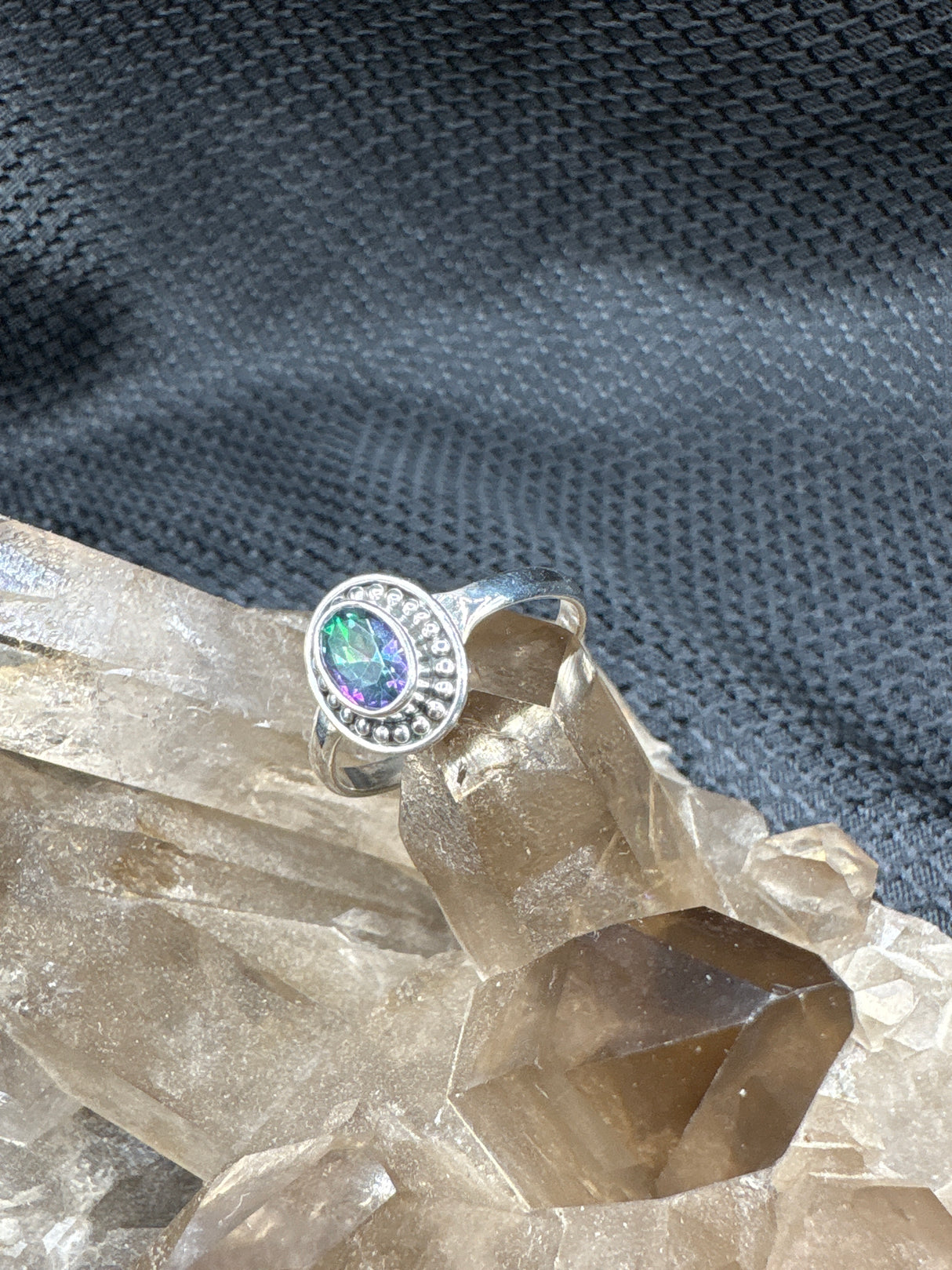 Sterling Silver Mystic Topaz Ring - Size 9