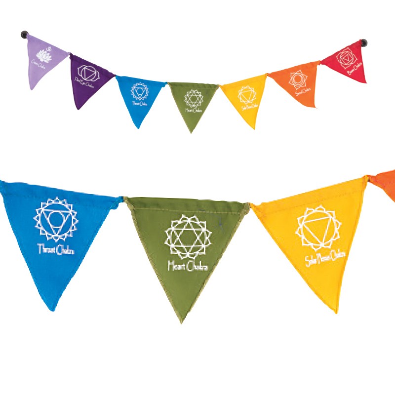 Magnetic Tibetan Prayer Flags - 7 Chakra (3.5"L)