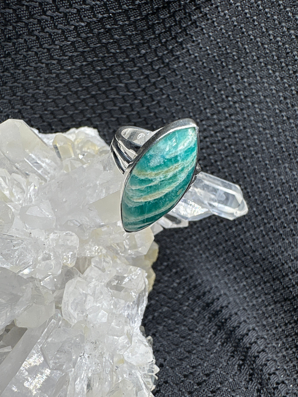 Sterling Silver Amazonite Ring - Size 7