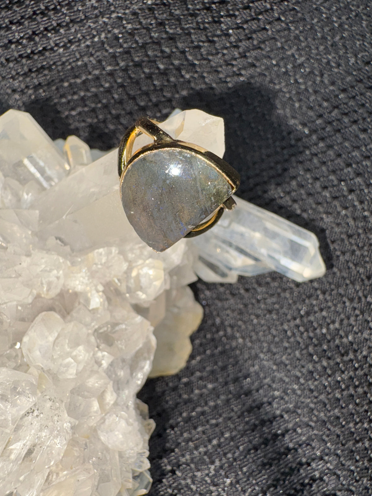Gold Alloy Labradorite Ring - Assorted Size