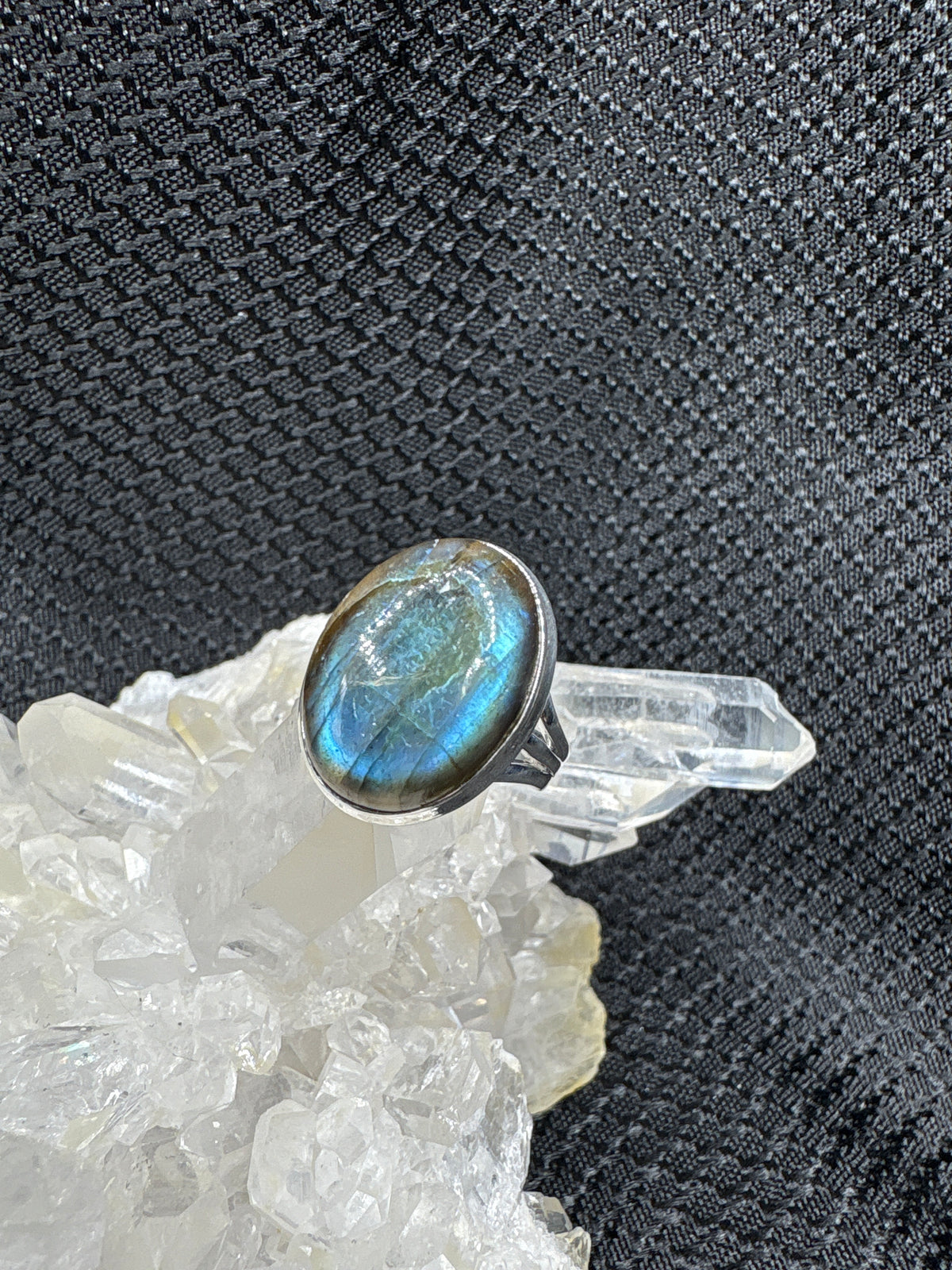 Sterling Silver Blue Fire Labradorite Ring - Assorted Size
