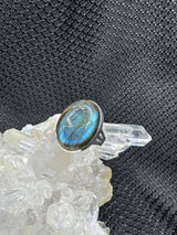Sterling Silver Blue Fire Labradorite Ring - Assorted Size