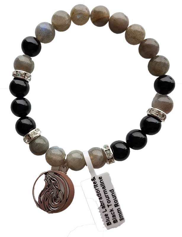 Blue Labradorite Wolf Bracelet