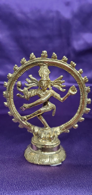 Shiva Natraj - Brass Figurine (4"H)