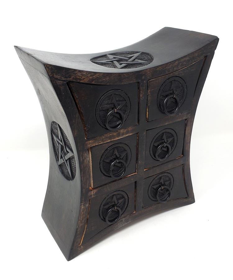 Wooden Pentagram Chest (6 Drawers)
