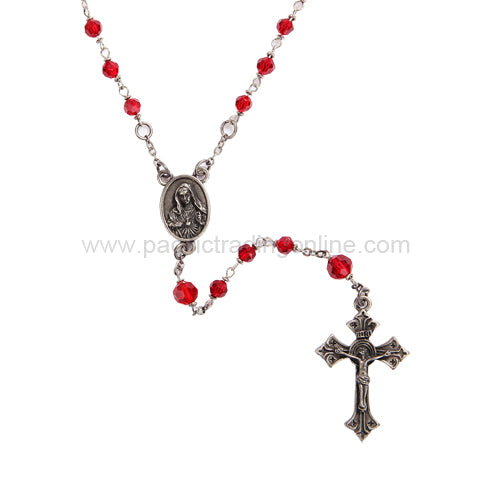 Immaculate Heart of Mary Rosary - Red