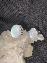 Sterling Silver Blue Flash Moonstone Ring - Assorted Size