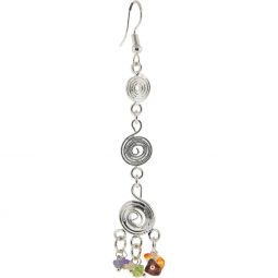 Chakra Spiral Hanging Earrings (3"L)